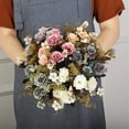 thumbnail image 4 of Worallymy 2 uds. 7 cabezas artificiales peonía pequeña simulación de tela decoración de flores hogar sala de estar adorno Floral Worallymy JD735804427, 4 of 7