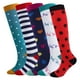 thumbnail image 1 of KAWELL Calcetines de compresión para mujeres y hombres, calcetines hasta la rodilla con soporte de 15-20 mmHg para correr, enfermería, atletismo,5 Pairs-Multicoloured i,Large-X-Large, 1 of 5