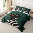 thumbnail image 3 of spefrowx Modern Pop Art Black Woman Quilt Full for Adults, Green Fashion Princess Full Bedspread Sets, 3-Piece, 3 of 7