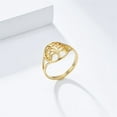 thumbnail image 3 of PAURO Women's Stainless Steel Simple Hollowed Tree of Life Signet Rings Wedding Band Jewelry Gold Size 9, 3 of 5