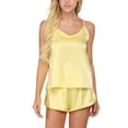 thumbnail image 3 of Lingerie Pajama Sets for Women Satin Pajamas Cami Shorts Set Nightwear Pajamas Set, 3 of 6