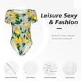 thumbnail image 4 of Balery Lemon1 Body de cuello redondo de manga corta para mujer Tops de manga corta Tops básicos-Large, 4 of 7