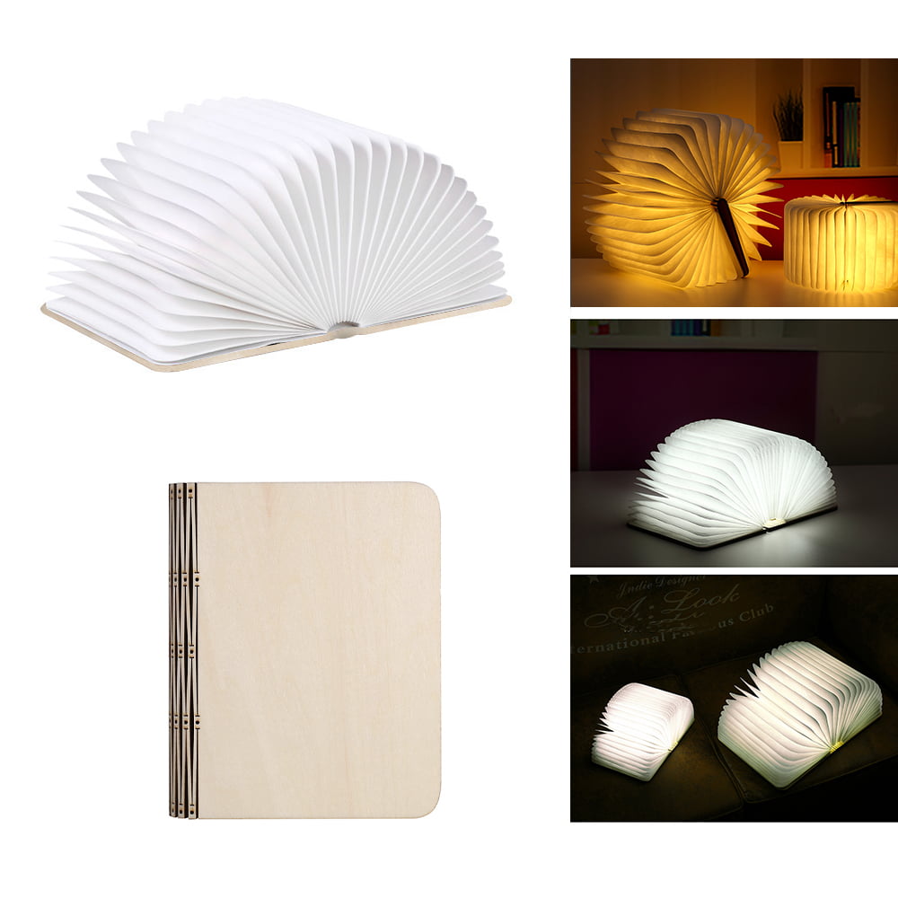 Book Shape Lamp Rechargeable LED Folding Night Light Chandelier 5 Colors 