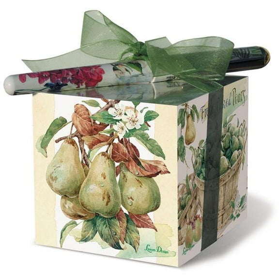 Lissom Design 24070 3 x 3 x 3 in. Paper Block Set, Pears - Fresh Farm
