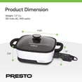 thumbnail image 4 of Presto 07118 Precise Tuxedo 12" Electric Skillet, Nonstick Multi-Cooker w/ Lid, 4 of 11