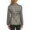 thumbnail image 2 of CeCe womens  Double-Breasted Plaid Blazer, 4, Green, 2 of 3