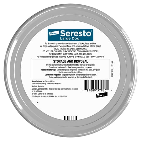 SERESTO FLEA & TICK COLLAR FOR DOGS OVER 18 LBS., VET-RECOMMENDED, 8 MONTH PROTECTION