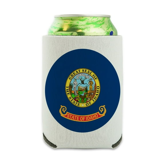 Idaho State Flag Can Cooler - Drink Sleeve Hugger Collapsible Insulator - Beverage Insulated Holder