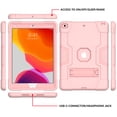 thumbnail image 3 of TECH CIRCLR iPad 9th 8th 7th Generation Case 10.2 inch, Three Layer Shockproof Proof Kickstand Case Heavy Duty High Impact Resistant Hybrid Rugged Defender Full Body Protection Kids Case, Rosegold, 3 of 6