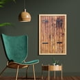 thumbnail image 2 of Rustic Wall Art with Frame, Antique Timber Planks in Weathered Tones Locks Vintage Style Country House Picture, Printed Fabric Poster for Bathroom Living Room, 23" x 35", Cream, by Ambesonne, 2 of 2
