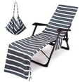 thumbnail image 1 of Toalla para silla de playa Funda para chaise lounge con bolsillos Toalla para silla de piscina para Patio al aire libre Jardín-Azul Adepaton LRWJ923-3, 1 of 6