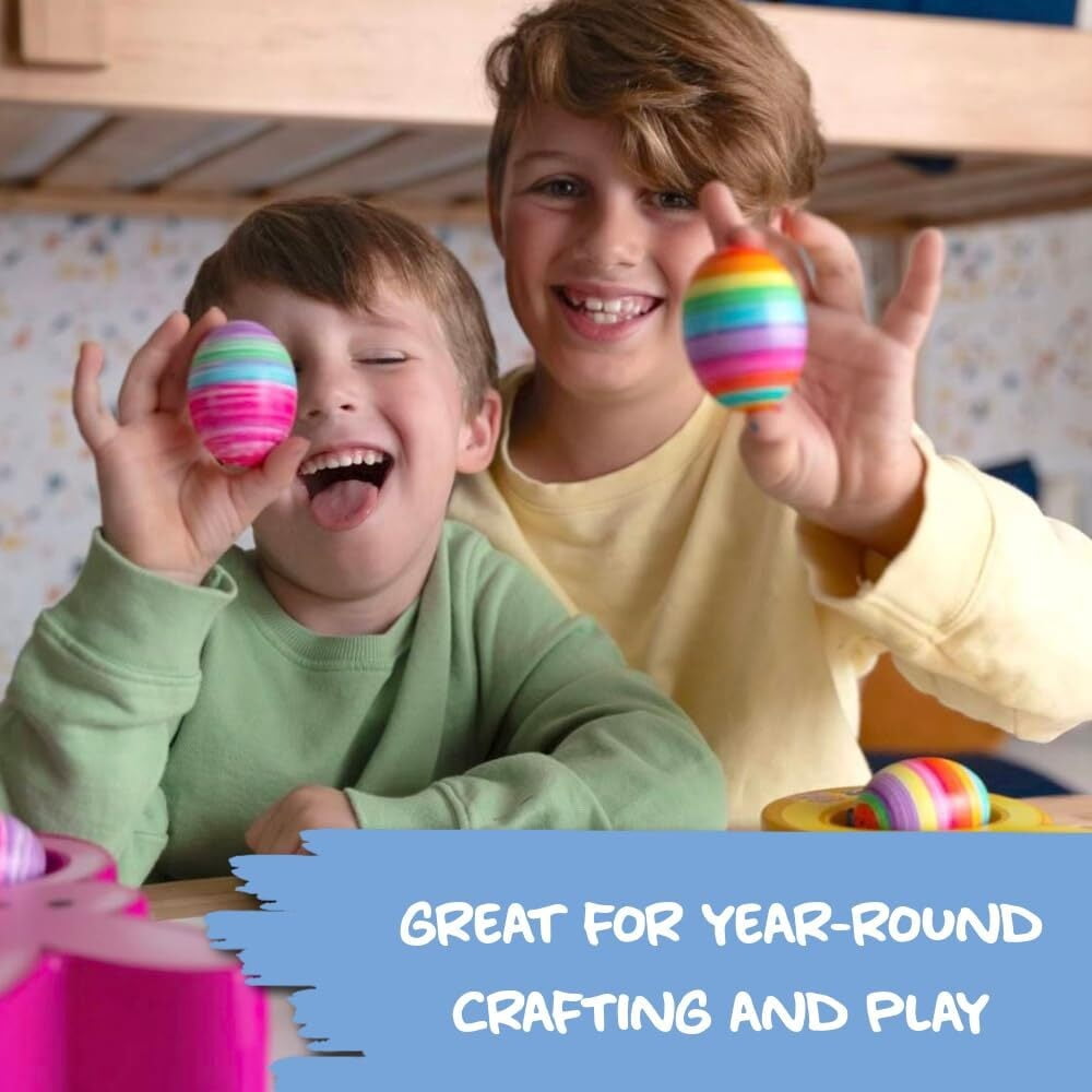 Authentic White Wooden Eggs - for Easter Egg Decorating, Arts and Crafts - Matte White Eggs Specifically Designed to be Used with All Eggmazing Egg Decorators (24 Pack)