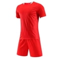 thumbnail image 5 of Boys 2 Piece Athletic Soccer Jersey Sport Team Soccer Uniforms with Shorts Shirt 2026 Red 2XS, 5 of 6