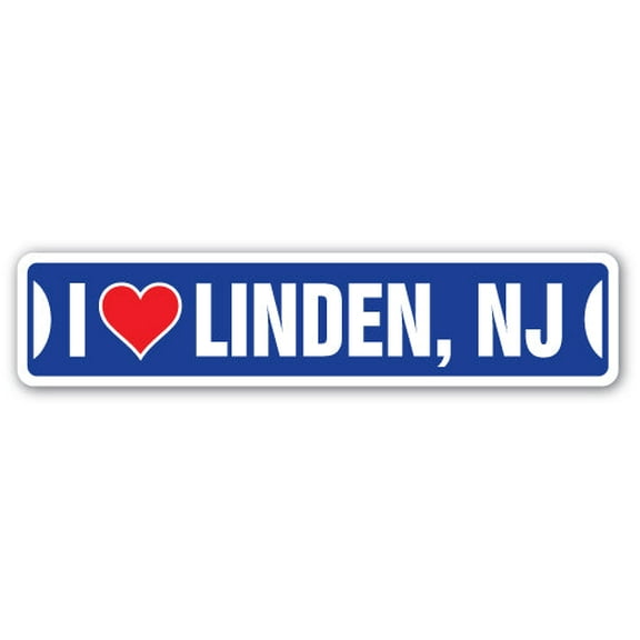 I LOVE LINDEN NEW JERSEY Street Sign nj city state us wall road décor gift