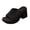 Black, variant on Heels for Women Mesh Band Squared Open Toe Platform Sandals Block Heel Slip on Mules Summer Casual Slides Yellow Size 9