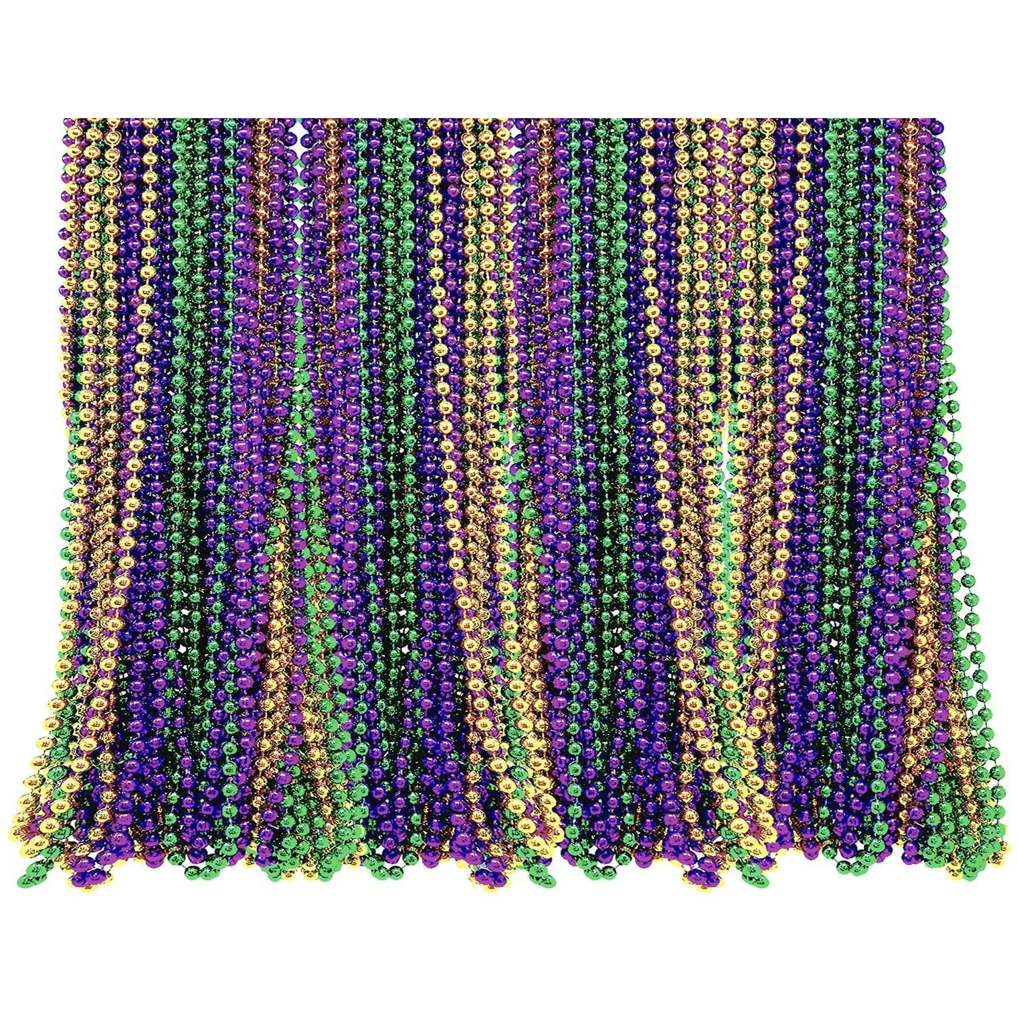Htooq 144 Bulk Mardi Gras Beads Necklaces Purple Green Gold Beads 33 Long 7mm Thick Tree Decoration Party Favors Supplies Costume Accessories By