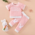 thumbnail image 3 of URMAGIC Infant Baby Boy Girl My 1st Easter Short Sleeve Top and Rabbit Long Pant Outfits Set 3-24 Months, 3 of 10