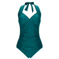 thumbnail image 4 of High Waist Bikini Off Shoulder Tankini Top With Removable Pads And Control Bottom Swimsuit For Beach Womens 1 Piece Swimsuits plus Size 3 Piece Swimsuits for Women with Cover up Board Shorts Women's, 4 of 4