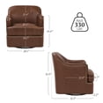 thumbnail image 5 of Carolayne Leather Accent Chair, 360°Swivel Accent Chair Set of 2, Modern Upholstered Accent Armchair Waterproof for Bedroom Living Room, Dark Brown, 5 of 7