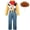 A Pant Set, variant on Halloween 4Pcs Plaid Button Up Cowboy Shirt with Vest and Red Bandana Set