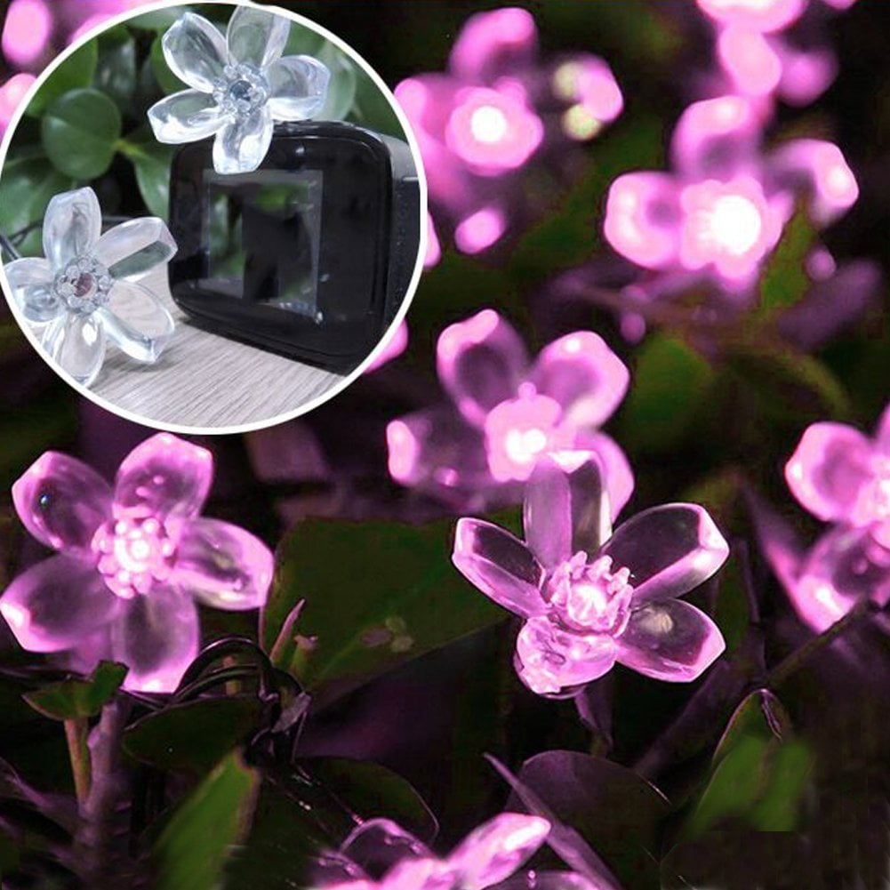 Qedertek Christmas Solar Lights Outdoor Lighting Cherry Blossom Solar