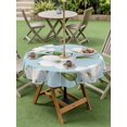 thumbnail image 5 of Outdoor Tablecloth with Umbrella Hole Zipper Blooms White Floral Round Tablecloth 54" Waterproof Outside Table Cloth Spring Floral Garden Patio Table Cover Tablecloths for Picnic Party, 5 of 8