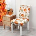 thumbnail image 4 of Fall Pumpkin Chair Covers for Dining Room Set of 6 Autumn Stretch Dining Chair Slipcovers 6 Pieces Seasonal Washable Removable Seat Protector 6 Pack Thanksgiving Decor for Home and Party, 4 of 7