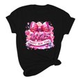thumbnail image 5 of Hyknon Hauts pour Femmes Été Nouvel An Bonne Année Décontracté Imprimé Col Rond Manches Courtes Haut Doux Pull Polyvalent pour Sortir, 5 of 5
