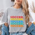thumbnail image 4 of Jollimate Womens Retro Soccer Graphic T-Shirt Vintage Stacked Typography Game Day Soccer Mom Gift, 4 of 6