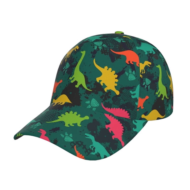 Fotbe Colorful Dinosaurs Gorro Clásico de Béisbol, Gorra Ajustable con Broche Snapback, Gorro de Exterior de Algodón Suave