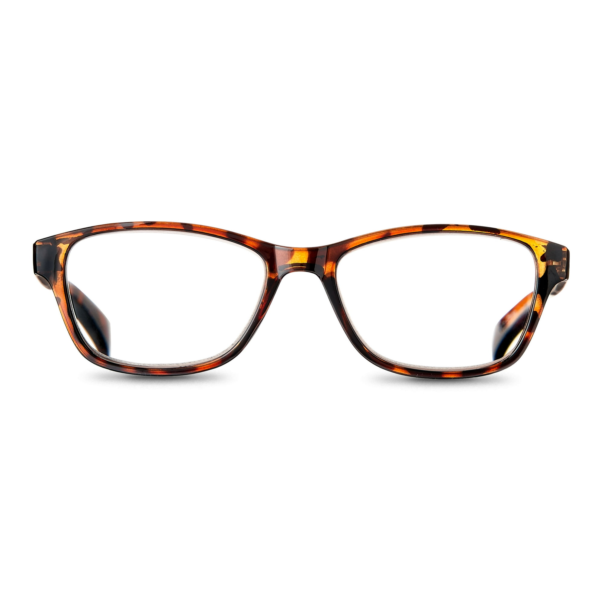Equate Women's Iris Square Reading Glasses with Case, Tortoise, +2.00