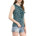 thumbnail image 5 of INSPIRE CHIC Women's Ruffle Chiffon Sleeveless Floral Top, 5 of 7
