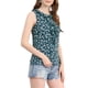 thumbnail image 4 of INSPIRAR CHIC Blusa sin mangas de gasa con volantes y flores S Azul, 4 of 6