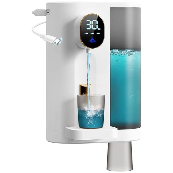 Automatic Mouthwash Dispenser for Bathroom with 2 Cups 4 Levels and LED Screen Electric Smart Mouthwash Dispenser