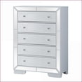 thumbnail image 2 of Chests & Wardrobes, Modern Silver Champagne Storage Chest, 58"H x 32"W x 21"D | Particle Board | White, 2 of 8