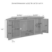 Camden 48 Corner Tv Stand W/Fireplace Black