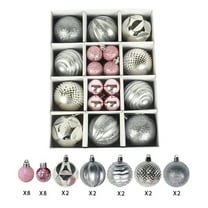 Large Christmas Ornaments Set, 26ct Candy Cane Red Green White Shatterproof Christmas Tree Decorations Set, 1.18 2.36 Inch Decorative Hanging Ball Ornaments Bulk for Xmas Holiday Decor