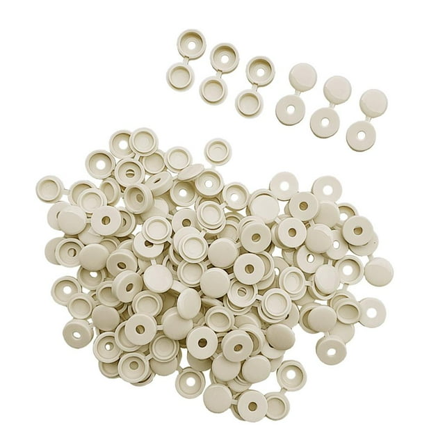 100 piezas de plástico Zulema tapas de tornillos plegables presión juego de reemplazo 4.1mm beige