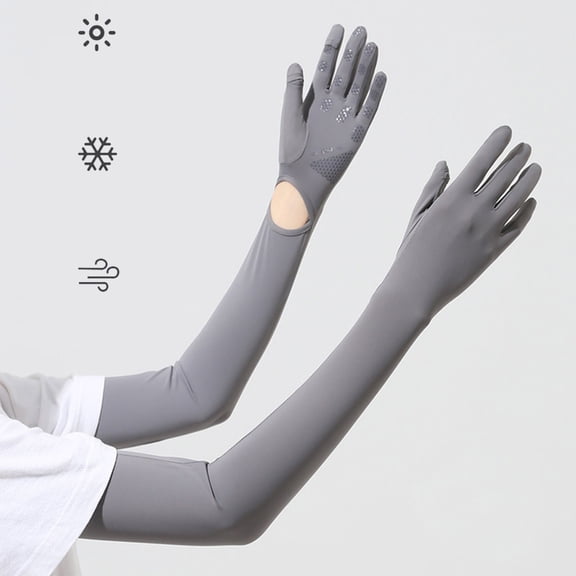Caywon Summer-UV-Sun-Protection Gloves Long Driving-Gloves Sunblock Non Slip Full Finger Outdoor Arm Gloves for Women Cycling