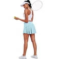 thumbnail image 3 of Cadmus Womens Pleated Tennis Golf Skorts High Waisted with Pockets Inner Shorts for Workout Pickleball,Light Blue,M, 3 of 7