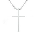 thumbnail image 3 of EOEMY Silver Stainless Steel Cross Pendant Necklace For Men Women Ball Chain 18"-26"-Silver-Medium(1.65"*0.94")-20Inch Or 50Cm, 3 of 8