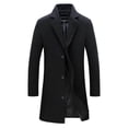 thumbnail image 1 of Abrigo clásico de lana para hombre, talla grande, cálido, de invierno, con una sola botonadura, largo, informal, ajustado, s202412241053, 1 of 4