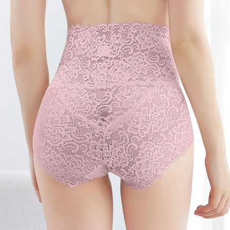 Ruimatai Women s High Waisted Panties Soft Breathable Cotton Underwear Comfortable Lace Trim No Show Seamless Underwear for Women 3 Pack