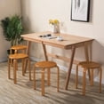 thumbnail image 3 of Graflsoa Modern Stackable Rubberwood Stool - Minimalist Design, Natural Finish, Easy Assembly (1PCS) - Ideal for Kitchen, Dining, or Pub Areas, 3 of 6
