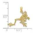 thumbnail image 2 of 23.6mm 10k Solid Yellow Gold 2-d Textured Frog Charm Pendant Necklace for Women - 1.1 Grams, 2 of 2
