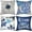 Blue, variant on Decorative Throw Pillow Covers Set of 4 Blue Pillow Covers 18x18 inch Throw Pillow Cases Linen Square Pillow Case,Farmhouse Outdoor Modern Boho Pillow Covers for Couch Sofa Living Room