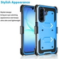 thumbnail image 4 of Takfox Case For Samsung Galaxy A17 5G ,Shockproof Heavy Duty Rugged Locking Swivel Holster Belt Clip Kickstand Full Body Hard Shell Phone Cover Case,Blue, 4 of 7