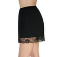thumbnail image 3 of Underworks Pettipants Cotton Knit Culotte Slip Bloomers Split Skirt 4-inch Inseam Black Large, 3 of 5