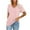 Pink, variant on Women's V Neck Tops Striped Short Sleeve Loose Shirts Casual Summer Tees Clothes for Womens