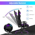thumbnail image 6 of Gymax Gaming Chair Adjustable Swivel Computer Chair w/ LED Lights & Remote Purple, 6 of 10